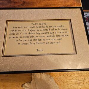beautiful lord's prayer in Spanish framed